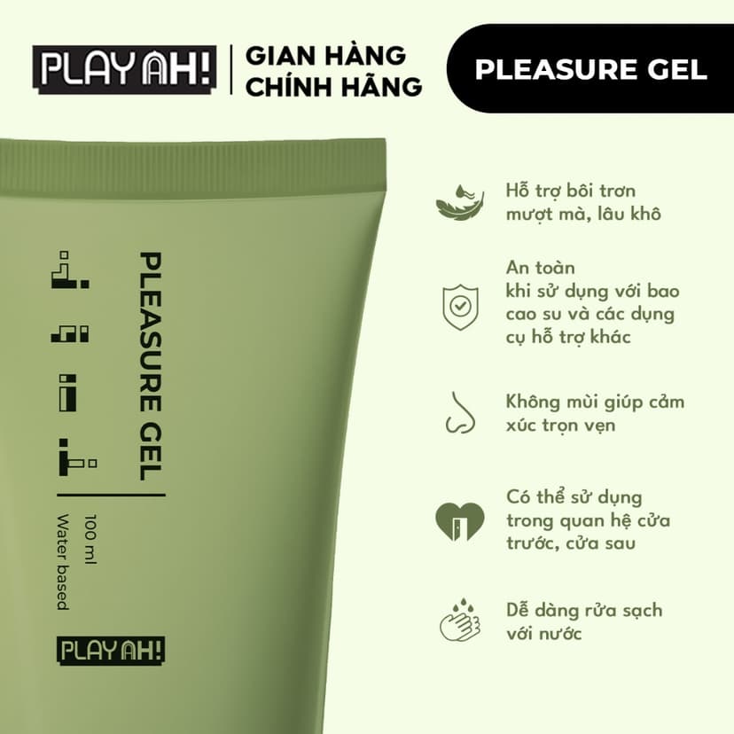 Ảnh Gel Bôi Trơn PlayAh Gốc Nước Pleasure Gel 100ml 3