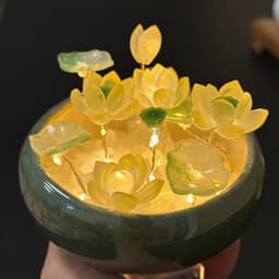 Thumbnail Chậu Hoa Sen Đá Mini Tự Làm, Trang Trí Đèn Ngủ, Bàn Học, Góc Tu Tập - Tuệ Nga 3