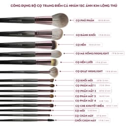 Thumbnail BỘ CỌ CÁN ĐEN ÁNH KIM LÔNG THÚ 15C + TÚI 4