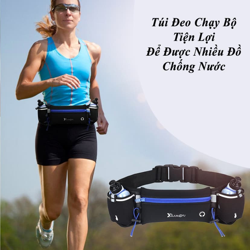 Ảnh Túi Đeo Hông Chạy Bộ Đựng Điện Thoại Ví Khóa Chống Nước Chọn Màu Có Bình Đựng Nước Nhựa 175ml Chính Hãng Amalife 1