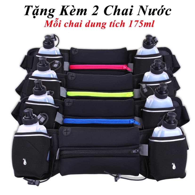 Ảnh Túi Đeo Hông Chạy Bộ Đựng Điện Thoại Ví Khóa Chống Nước Chọn Màu Có Bình Đựng Nước Nhựa 175ml Chính Hãng Amalife 4