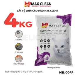 Thumbnail Cát Mèo, Cát Vệ Sinh Cho Mèo Hương LAVENDER 4KG Max Clean - HeLiCorp 1