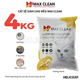 Thumbnail Cát Mèo, Cát Vệ Sinh Cho Mèo Hương Chanh 4KG Max Clean - HeLiCorp 1