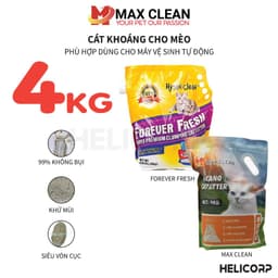 Thumbnail Cát Mèo, Cát Khoáng Vệ Sinh Cho Mèo Max Clean 4KG - HeLiCorp 1
