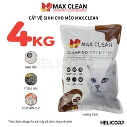 Thumbnail Cát Mèo, Cát Vệ Sinh Cho Mèo Hương Cafe 4KG Max Clean - HeLiCorp 1