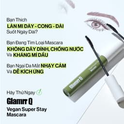 Thumbnail Mascara Glamrr Q Dày Cong Chống Nước Thuần Chay VEGAN SUPER STAY MASCARA (7g) 2