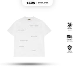 Thumbnail Áo Thun Cảm Xúc In Nổi, Phản Quang Màu Trắng - Brand TSUN Chính Hãng - Emotions Tee White - Oversize 1