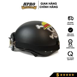 Thumbnail Mũ bảo hiểm nửa đầu Sundy Helmet, họa tiết One Piece , cá tính, an toàn, kèm kính phi công, uv, freesize(55-59cm) 4