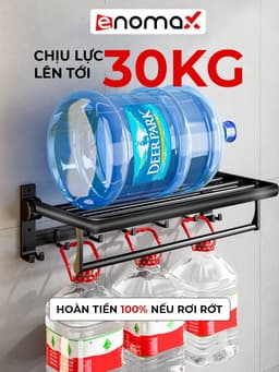 Thumbnail Kệ nhà tắm Enomax treo khăn phòng tắm dán tường. Nhôm hàng không cao cấp, dày dặn, chống gỉ. Bảo Hành 10 Năm (Eno 0134) 2