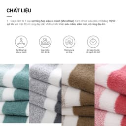 Thumbnail Khăn tắm lau tóc Poêmy ST KT(35x75cm) - Sọc to 4