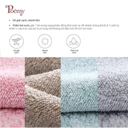 Thumbnail Khăn tắm lau tóc Poêmy ST KT(35x75cm) - Trơn không sọc 4