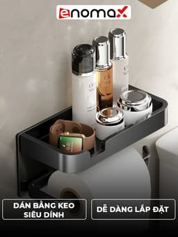 Thumbnail Kệ đựng giấy vệ sinh Enomax trong phòng tắm, chất liệu nhồm hàng không cao cấp, chống gỉ, bảo hành 10 năm (Eno 0169) 4