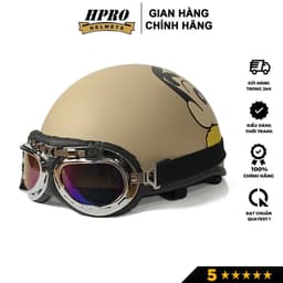 Thumbnail Nón bảo hiểm nửa đầu Hpro helmet tem Shin-Cậu bé bút chì, freesize (55-59cm), kèm kính phi công, uv 4