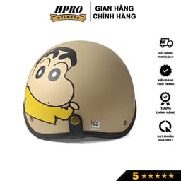 Thumbnail Nón bảo hiểm nửa đầu Hpro helmet tem Shin-Cậu bé bút chì, freesize (55-59cm), kèm kính phi công, uv 2