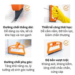 Thumbnail Bàn Chải Vệ Sinh Khe Hở Đa Năng FUGINATOR Vệ Sinh Đường Chỉ Gạch, Cọ Khe Nhà Tắm, Khe Cửa Sổ, Nhà Bếp, Vệ Sinh Ron Gạch 2
