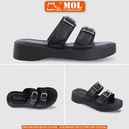 Thumbnail Dép nữ 2 quai ngang đế bánh mì cao 4cm hiệu MOL HM1 hot trend 1