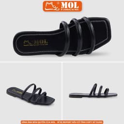 Thumbnail Dép nữ 3 quai ngang đế slim siêu mõng cao 1,3cm hiệu MOL HM8 hot trend (Form nhỏ cần tăng size) 2