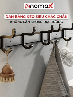 Thumbnail Móc treo quần áo dán tường Enomax đa năng. Chất liệu nhôm hàng không cao cấp, chống gỉ. Bảo Hành 10 Năm ( Eno 0151 ) 1