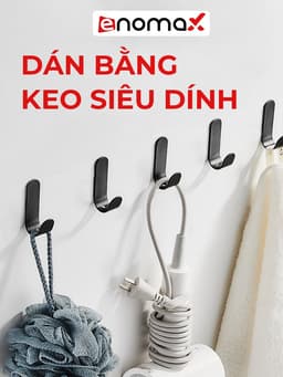 Thumbnail Móc treo đồ dán tường Enomax chịu lực 10kg, chất liệu Thép Carbon, tặng kèm keo dán 6g ( Eno-0122) 3