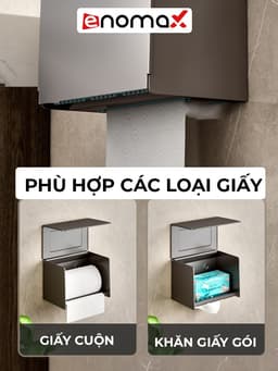 Thumbnail Hộp đựng giấy vệ sinh Enomax dán tường trong phòng tắm, chất liệu Nhôm hàng không cao cấp, Bảo Hành 10 Năm (Eno 0124) 2