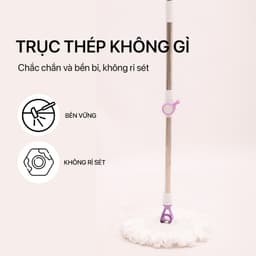 Thumbnail Cây Lau Nhà Đơn MyJae Sợi Microfiber Xoay 360 Độ Phù Hợp Cho Nhiều Loại Thùng Lau 134cm 4