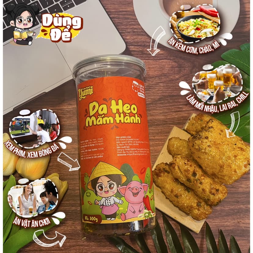 Ảnh Da heo mắm hành Trạm ngọt Yumi đồ ăn vặt thịt khô thơm ngon an toàn vệ sinh 2