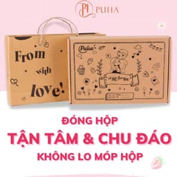 Thumbnail Túi chườm nóng bụng kinh PUHA 1000ml phiên bản Love You hộp quà tặng bạn gái có hoa hồng sáp 3