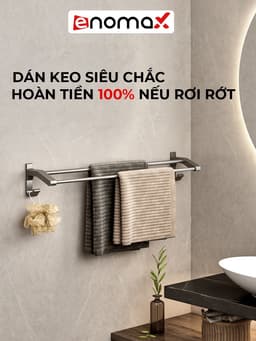 Thumbnail Giá treo khăn phòng tắm Enomax, treo quần áo dán tường, chất liệu nhôm hàng không cao cấp, Bảo hành 10 năm (Eno - 0136) 2