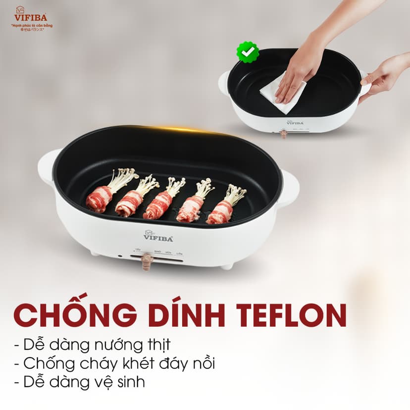 Ảnh Nồi Lẩu Hấp Điện 2 Tầng VIFIBA - NồI Vừa Nấu Lẩu Vừa Hấp VIFIBA - Công Suất 1000W, Dung Tích Nấu 15L 3