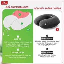 Thumbnail Gối Kê Cổ Chữ U Văn Phòng Bamozo Tiện Dụng Chống Mỏi Vai Gáy 3