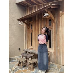 Thumbnail Chân váy jean dáng dài  nữ thời trang thiết kế phong cách ulzzang Local Brand Midori Studio 4