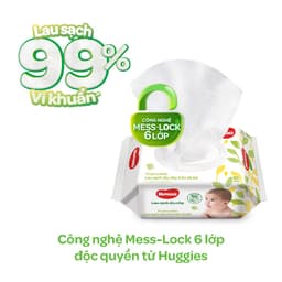 Thumbnail Thùng 12 gói Khăn ướt Huggies không mùi (80 miếng/gói) 4