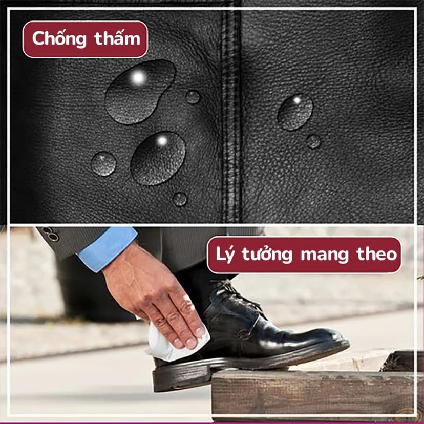 Ảnh Khăn Ướt Lau Giày, Đánh Bóng Bốt Da POLIBOY Làm Sạch Túi Da, Tẩy Mốc Giầy Da, Chống Nấm Mốc, Dưỡng Túi Da, Gói 10 Tờ 3