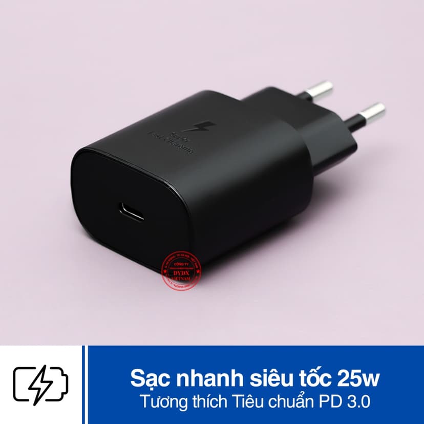 Ảnh Bộ sạc nhanh Samsung 25W Sạc siêu nhanh và cáp sạc Type C dài 1m DYDX bảo hành 1 tháng 3