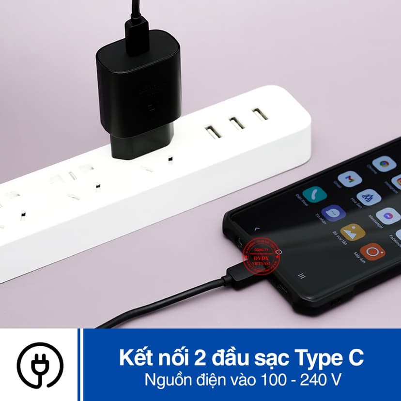 Ảnh Bộ sạc nhanh Samsung 25W Sạc siêu nhanh và cáp sạc Type C dài 1m DYDX bảo hành 1 tháng 4