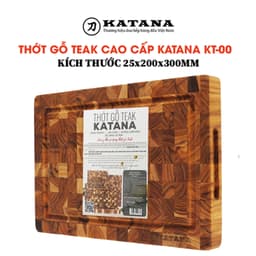 Thumbnail Thớt Gỗ Teak KATANA Tiện Dụng An Toàn Thực Phẩm KT00 Size 200x300x25mm Hình Chữ Nhật 2