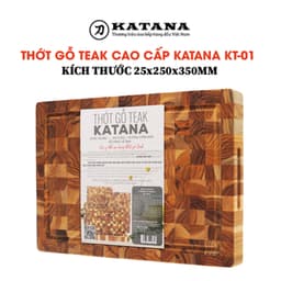 Thumbnail Thớt Gỗ Teak KATANA Chính Hãng Siêu Tiện Dụng Vừa Băm Thái Decor An Toàn Vệ Sinh - KT01 250x350x25mm 2