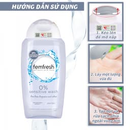 Thumbnail Dung dịch vệ sinh phụ nữ cao cấp cho da nhạy cảm Femfresh 0% Sensitive Intimate Wash - sản phẩm dành cho bà bầu 250ml 2