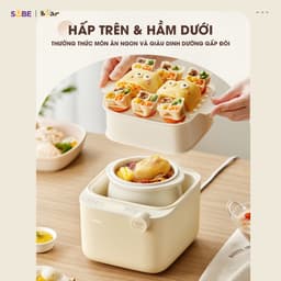 Thumbnail Nồi Nấu Cháo Chậm BEAR 0.8L 7 Chế Độ Nồi Nấu Chưng Yến Hầm Hấp Ninh Cháo Cách Thủy Giữ Trọn Chất Dinh Dưỡng NNC08 2
