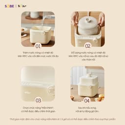 Thumbnail Nồi Nấu Cháo Chậm BEAR 0.8L 7 Chế Độ Nồi Nấu Chưng Yến Hầm Hấp Ninh Cháo Cách Thủy Giữ Trọn Chất Dinh Dưỡng NNC08 4