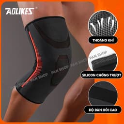Thumbnail Băng gối bóng đá, bóng chuyền vải dệt kim 3D thoáng khí Aolikes 7718 (1 chiếc) 3