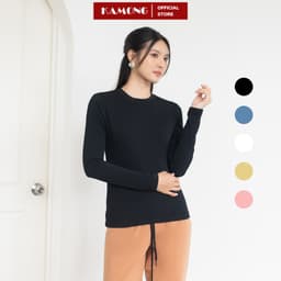 Thumbnail Áo thun nữ tay dài KAMONG kiểu dáng basic chất liệu thun tăm A151 1