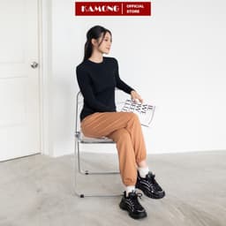 Thumbnail Áo thun nữ tay dài KAMONG kiểu dáng basic chất liệu thun tăm A151 3