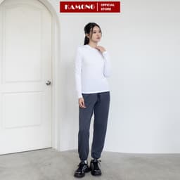 Thumbnail Áo thun nữ tay dài KAMONG kiểu dáng basic chất liệu thun tăm A151 4