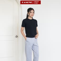 Thumbnail Áo thun nữ tay ngắn KAMONG kiểu dáng basic chất liệu thun tăm A152 2