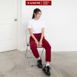 Thumbnail Áo thun nữ tay ngắn KAMONG kiểu dáng basic chất liệu thun tăm A152 4