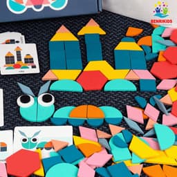 Thumbnail Đồ Chơi Sáng Tạo Xếp Hình 180 Chi Tiết Benrikids Bằng Gỗ Kèm Thẻ Flash Card Nhiều Hình Mẫu Cho Bé Phát Triển Tư Duy 2
