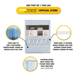 Thumbnail Rèm Nhà Tắm OCEAN Chống Nước Kích Thước 1m80 x 1m80 | Index Living Mall | Nhập Khẩu Thái Lan 2