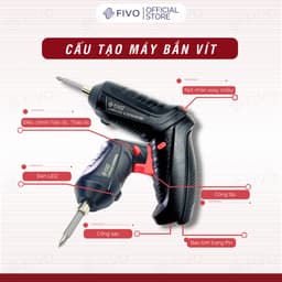 Thumbnail Máy Bắn Vít Cầm Tay Không Dây FIVO OP04, Linh Động 2 Kiểu Dáng, Tặng Kèm Dây Sạc Và 1 Đầu Vít, Nhỏ Gọn Tiện Dụng 3