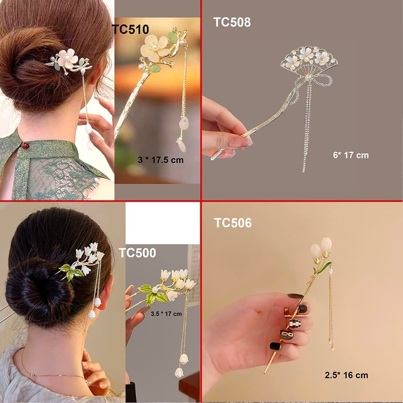 Ảnh GOTI - Trâm Cài Tóc Phong Cách Cổ Điển, Cổ Trang, Hiện Đại Phụ Kiện Trang Trí Dành Cho Nữ TC509 3